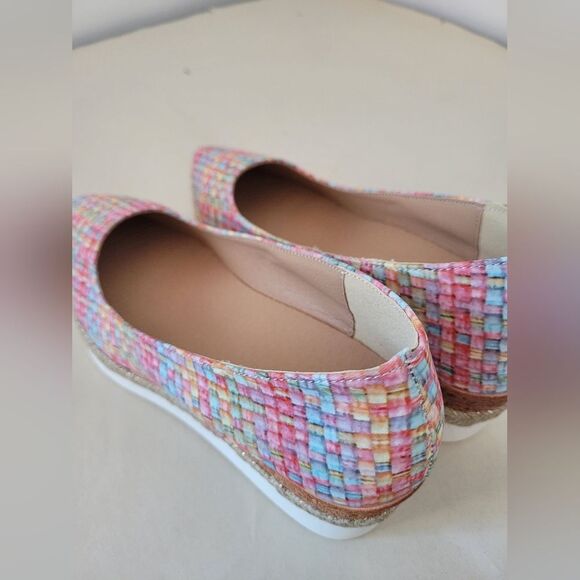 NEW Colorful Mosaic Wedge Heels Pointed Toe Espadrille Artsy Eclectic EU 36 US 6 - Picture 7 of 9